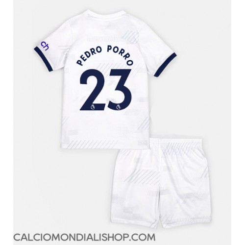 Maglie da calcio Tottenham Hotspur Pedro Porro #23 Prima Maglia Bambino 2023-24 Manica Corta (+ Pantaloni corti)